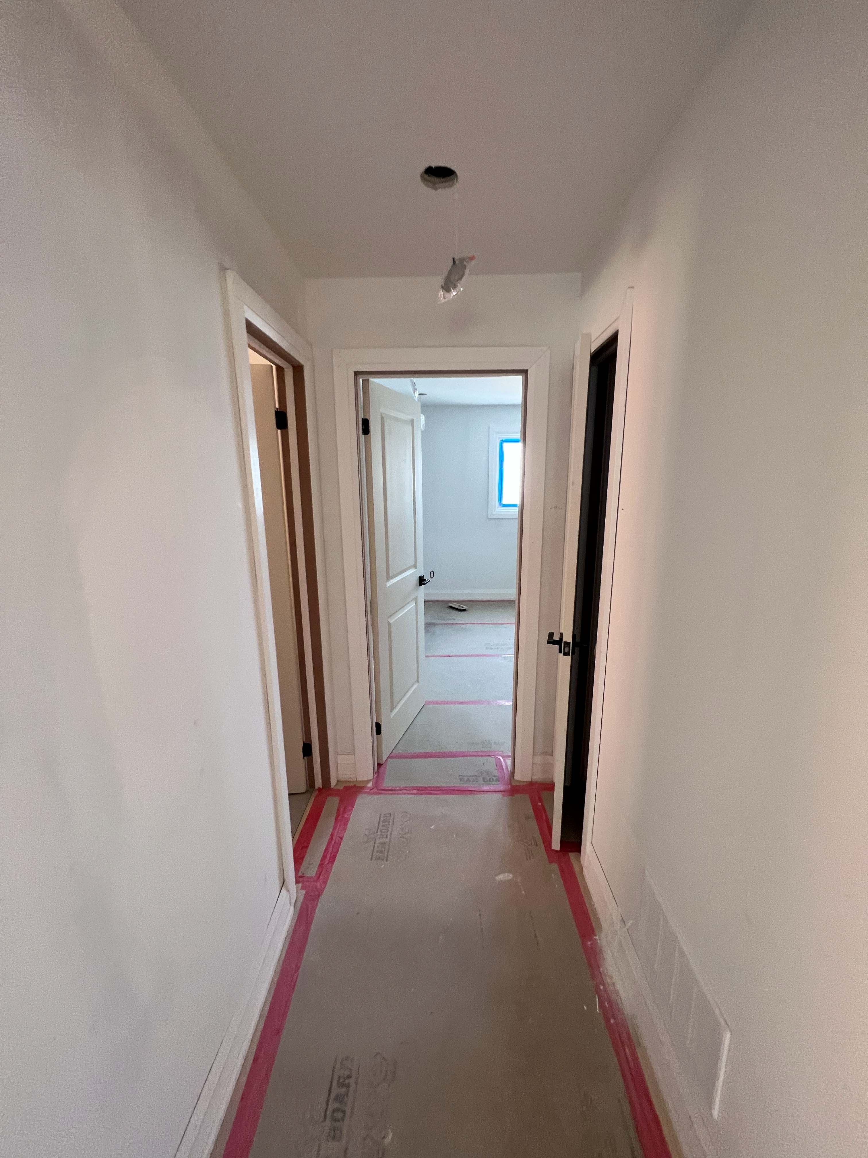 Interior renovation framing and overhead pot lights