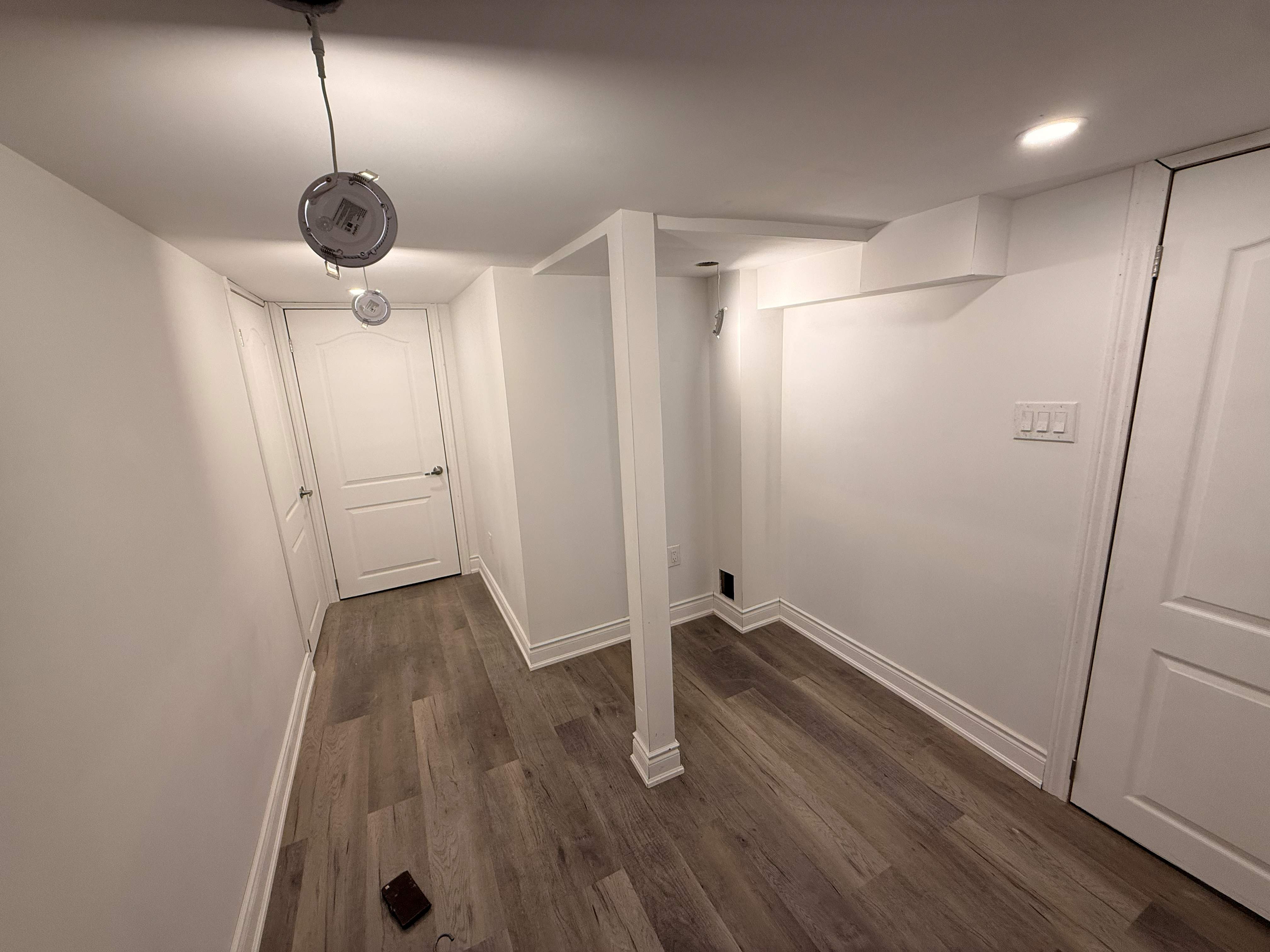 Architectural renovation corridor with LED pot lights
